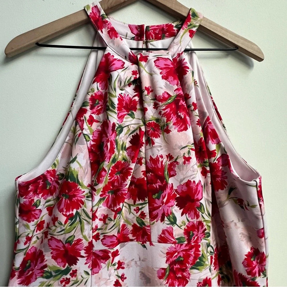 New Julia Jordan Dress, Size 12 Knot Halter Midi Dress, Pink Floral Blush Multi - Picture 7 of 16